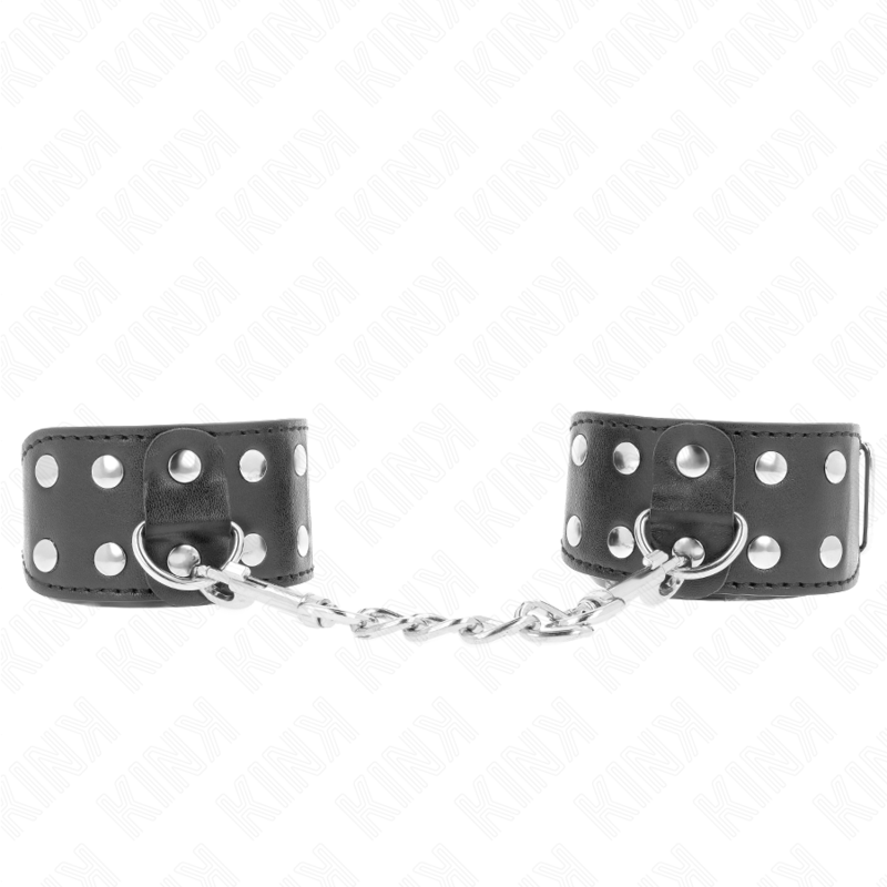 KINK - MUÑEQUERAS CON DOBLE LÍNEA DE TACHUELAS AJUSTABLE NEGRO - immagine 2