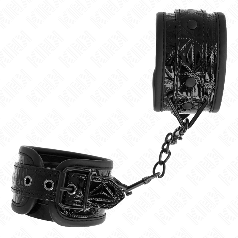 KINK - MUÑEQUERAS CON PATRÓN DE DIAMANTES NEGRO AJUSTABLE 17-26 CM X 5.5 CM - immagine 2