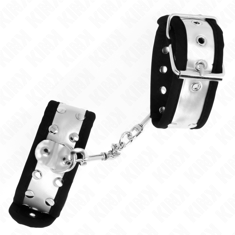 KINK - MUÑEQUERAS FINAS NEGRO / PLATEADO 30 X 4 CM - immagine 3