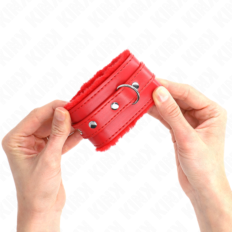 KINK - MUÑEQUERAS FORRADAS PREMIUM ROJO CON CORREA ROJO AJUSTABLE 17-29 CM X 6 CM - immagine 4