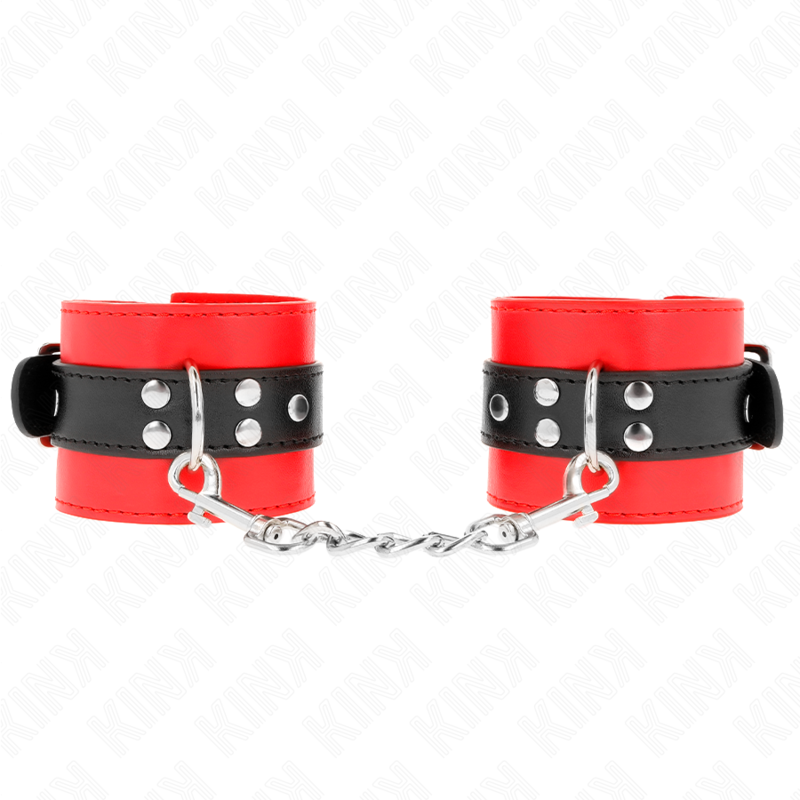 KINK - MUÑEQUERAS ROJO CON CORREA NEGRO AJUSTABLE 17-28 CM X 6 CM - immagine 2