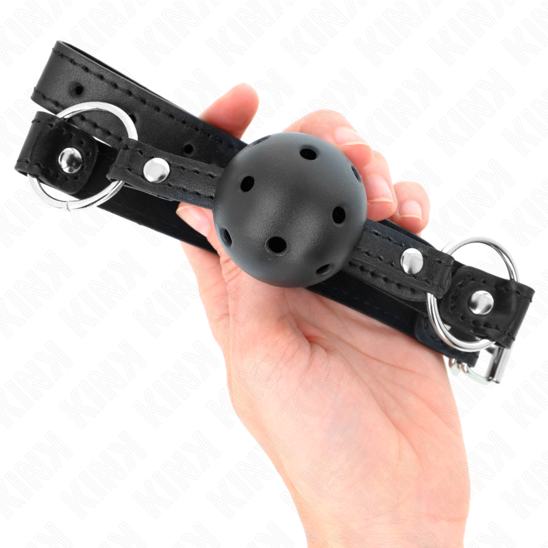 KINK - MORDAZA DE BOLA 4.5 CM NEGRA DURA HUECA MODELO 1 63.5 X 2 CM - immagine 4