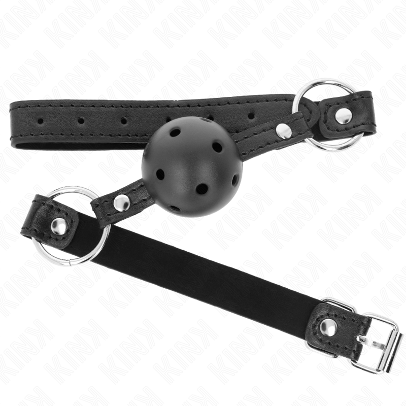 KINK - MORDAZA DE BOLA 4.5 CM NEGRA DURA HUECA MODELO 1 63.5 X 2 CM - immagine 2