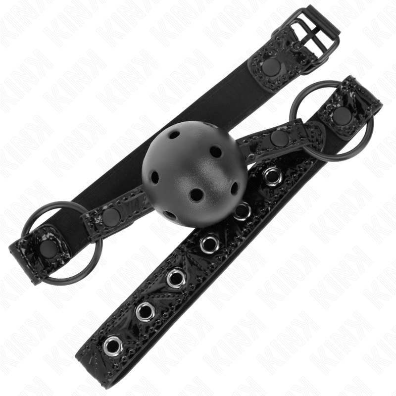 KINK - MORDAZA DE BOLA 4.5 CM CON PATRÓN DE DIAMANTE MODELO 3 64.5 CM AJUSTABLE 42- 60 CM - immagine 2