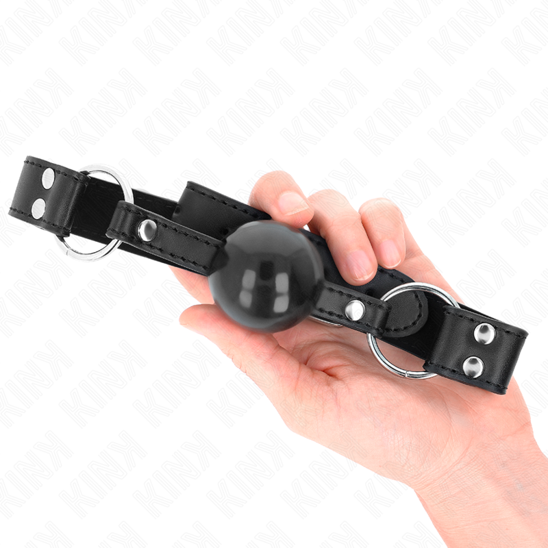 KINK - MORDAZA DE BOLA 4 CM SUAVE Y SÓLIDA CON CORREA DE POLIPIEL 62 x 2.5 CM AJUSTABLE 42-58 CM - immagine 4