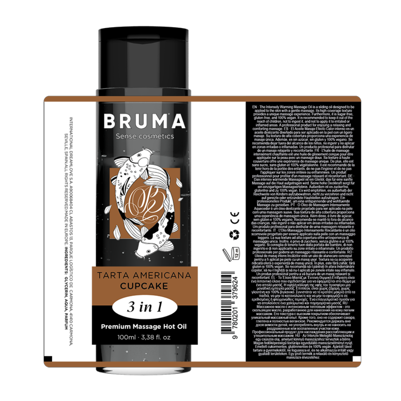 BRUMA - ACEITE DE MASAJE PREMIUM EFECTO CALOR SABOR TARTA AMERICANA 3 EN 1 - 100 ML - immagine 5