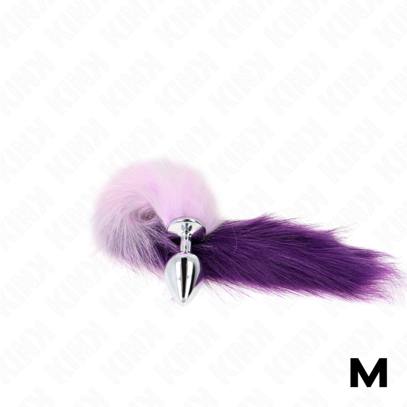 KINK - PLUG ANALE MISURA M 8 X 3,5 CM CON CODA SINTETICA 40 CM VIOLA - immagine 4