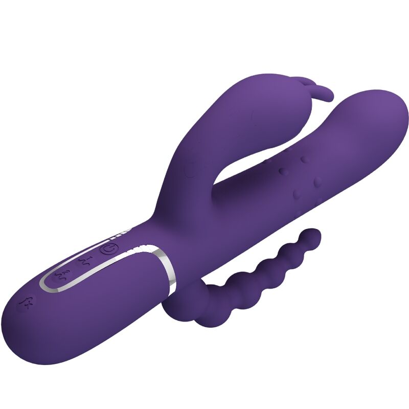 PRETTY LOVE - CAMMY VIBRATORE TRIPLO MULTIFUNZIONE 4 IN 1 VIOLA - immagine 3