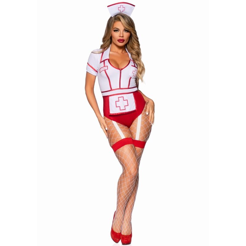 LEG AVENUE - COSTUME DA INFERMIERA SEXY ROSSO/BIANCO S - immagine 3