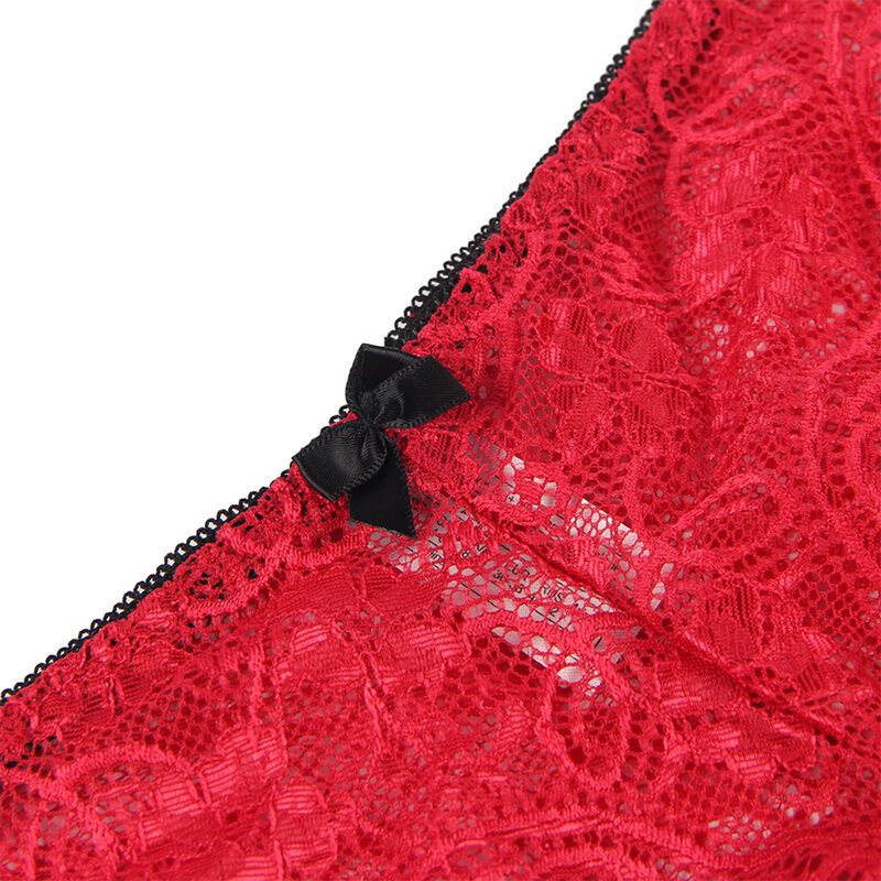 SUBBLIME - 953898 CAMICIA DA NOTTE IN SETA E PIZZO + SLIP ROSSO S/M - immagine 12
