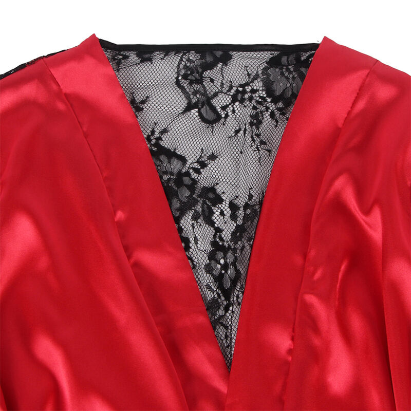 SUBBLIME - 954024 CANOTTIERA CON SCHIENA TRASPARENTE IN PIZZO + PERIZOMA ROSSO/NERO L/XL - immagine 3