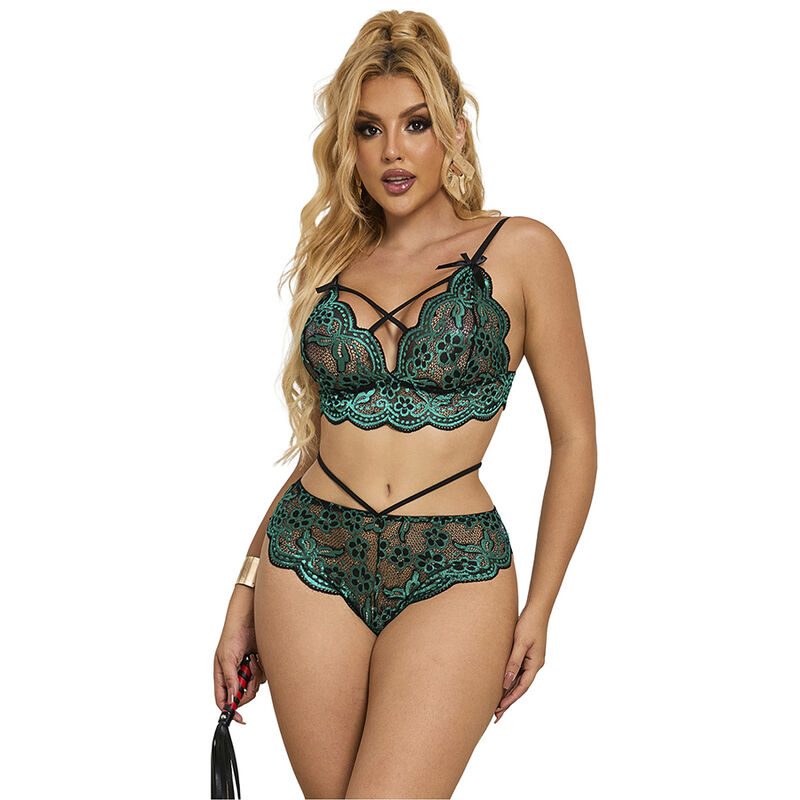 SUBBLIME - 954093 REGGISENO + SLIP PIZZO VERDE L/XL - immagine 9