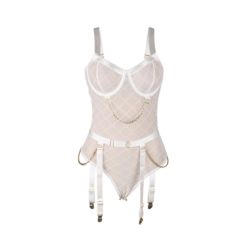SUBBLIME - 954284 BODY CON CATENE + CINTURA GIACCHE BIANCO S/M - immagine 3