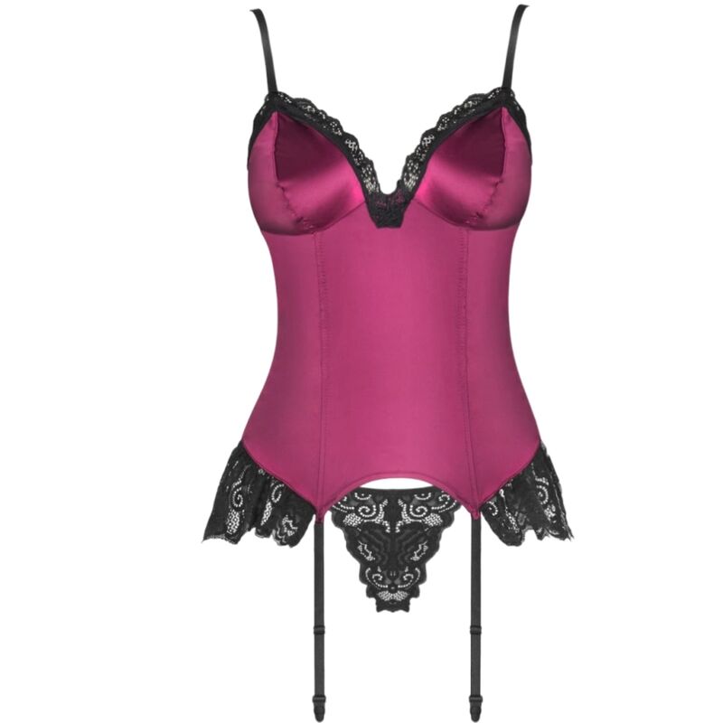 LIVCO CORSETTI FASHION - AGRAFENA CF 90436 CORSETTO + PERIZOMA BORDEAUX S/M - immagine 2