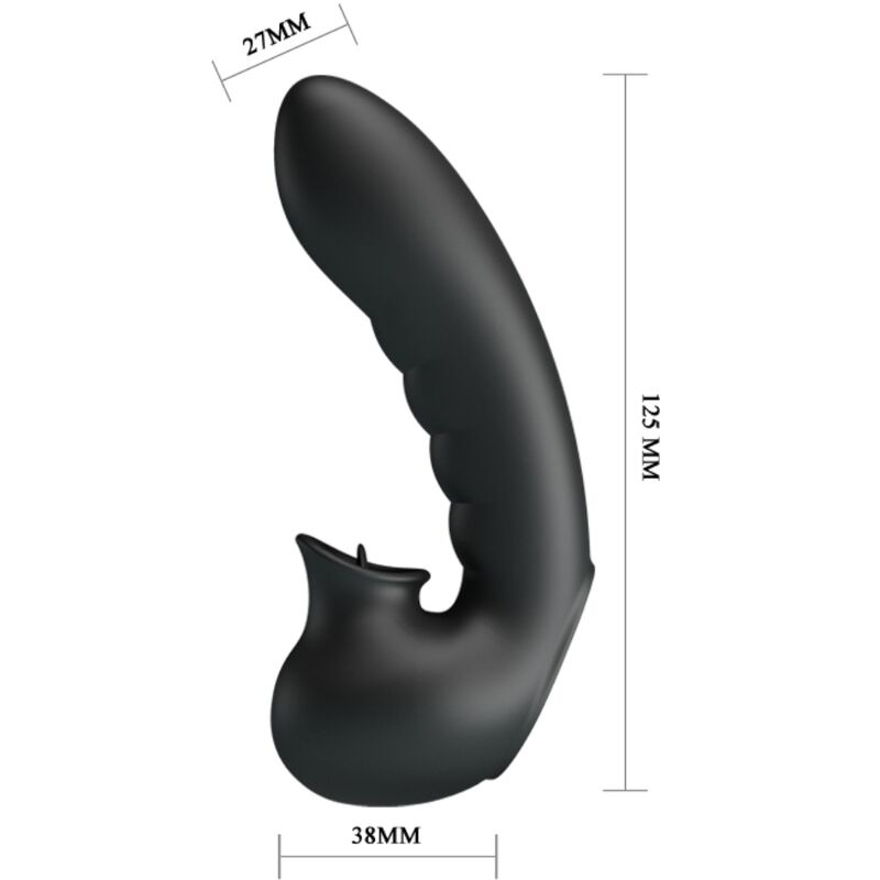 PRETTY LOVE - HOBGOBLIN CUSTODIA PER DITA VIBRANTE 12 VIBRAZIONI + STIMOLATORE CLITORIDE NERO - immagine 6
