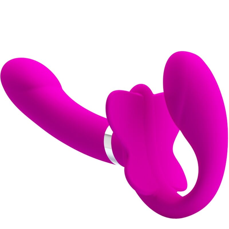 PRETTY LOVE - VALERIE VIBRATORE DOPPIO STRAP-ON 12 VIBRAZIONI VIOLA - immagine 3