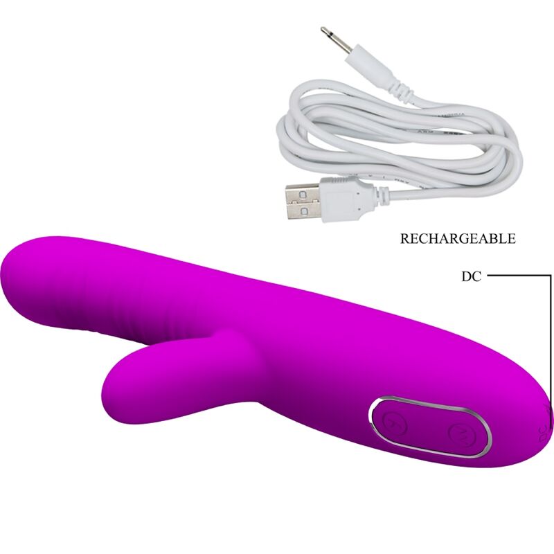 PRETTY LOVE - ANGELIQUE VIBRATORE MULTIFUNZIONE + STIMOLATORE CLITORIDE VIOLA - immagine 5