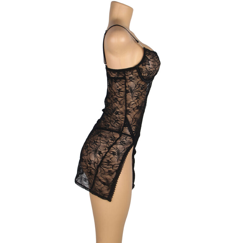 SUBBLIME - 954185 BABYDOLL IN PIZZO CON SPALLINE REGOLABILI NERO S/M - immagine 2