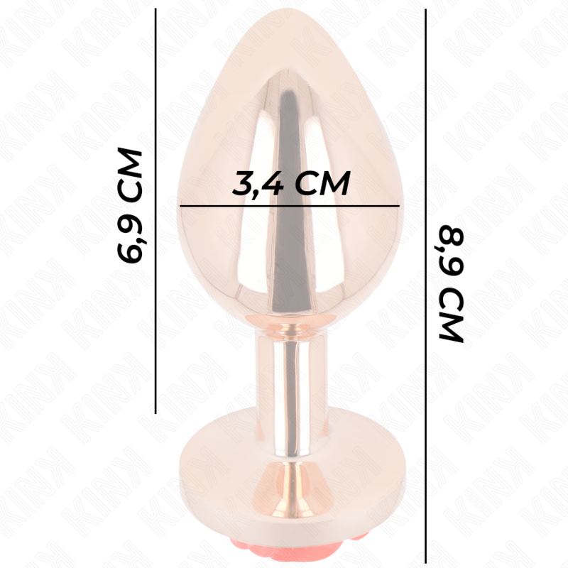 KINK - PLUG ANAL ORO ROSADO ROSA ROJA M - immagine 2