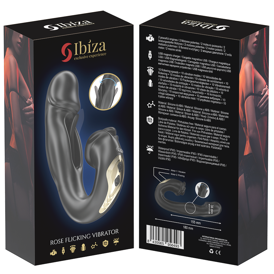 IBIZA - VIBRATORE ROSE EFFETTO FLICKING E STIMOLATORE DEL CLITORIDE - immagine 7