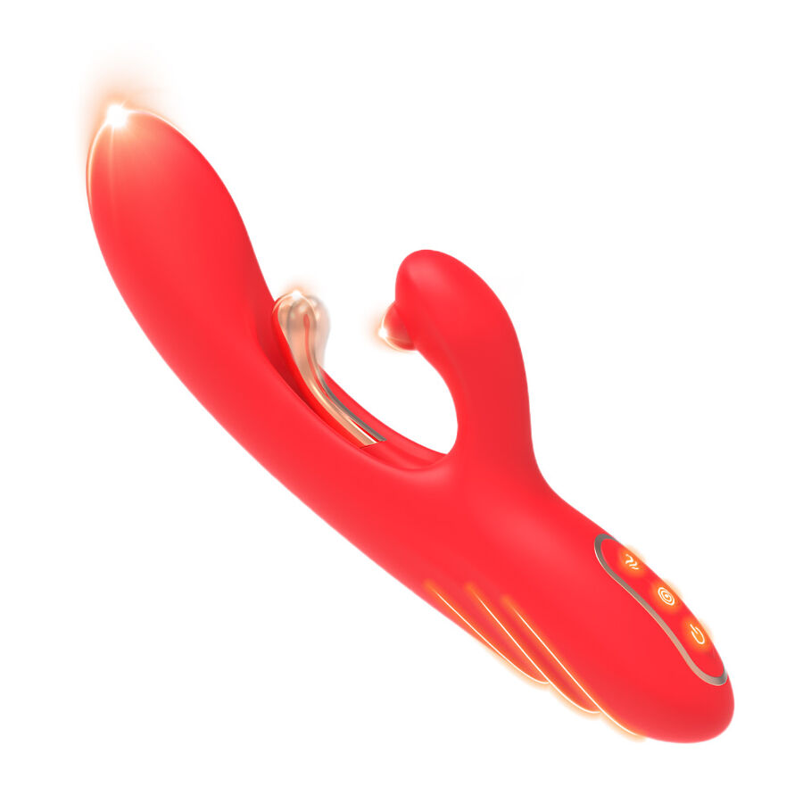 ARMONY - VIBRATORE STIMOLATORE PUNTO G E CLITORIDE CON LINGUA OSCILLANTE ROSSO - immagine 2