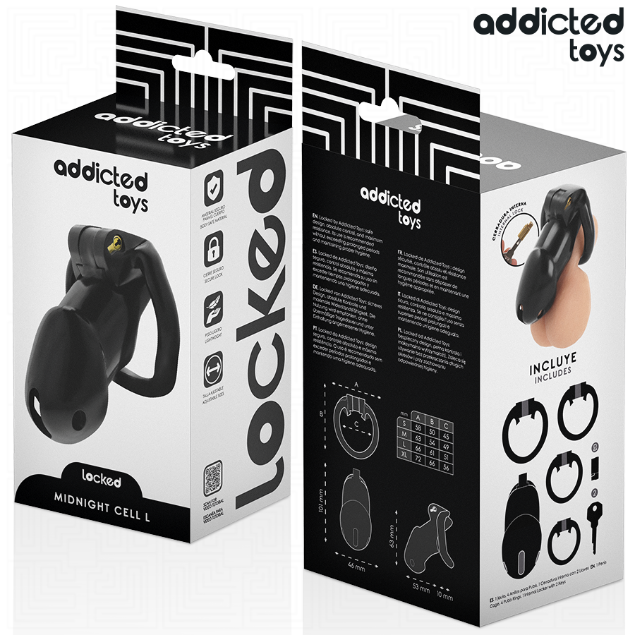 ADDICTED TOYS LOCKED - MINDNIGHT CELL GABBIA PER PENE TAGLIA L - immagine 4