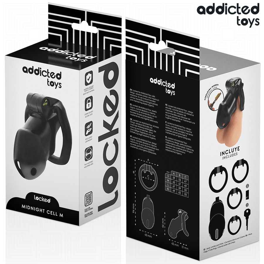 ADDICTED TOYS LOCKED - MINDNIGHT CELL GABBIA PER PENE TAGLIA M - immagine 3