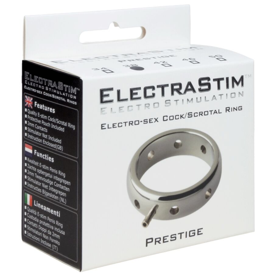ELECTRASTIM - ANELLO PER PENE ELETTROMAGNETICO IN METALLO PRESTIGE 38 MM - immagine 4