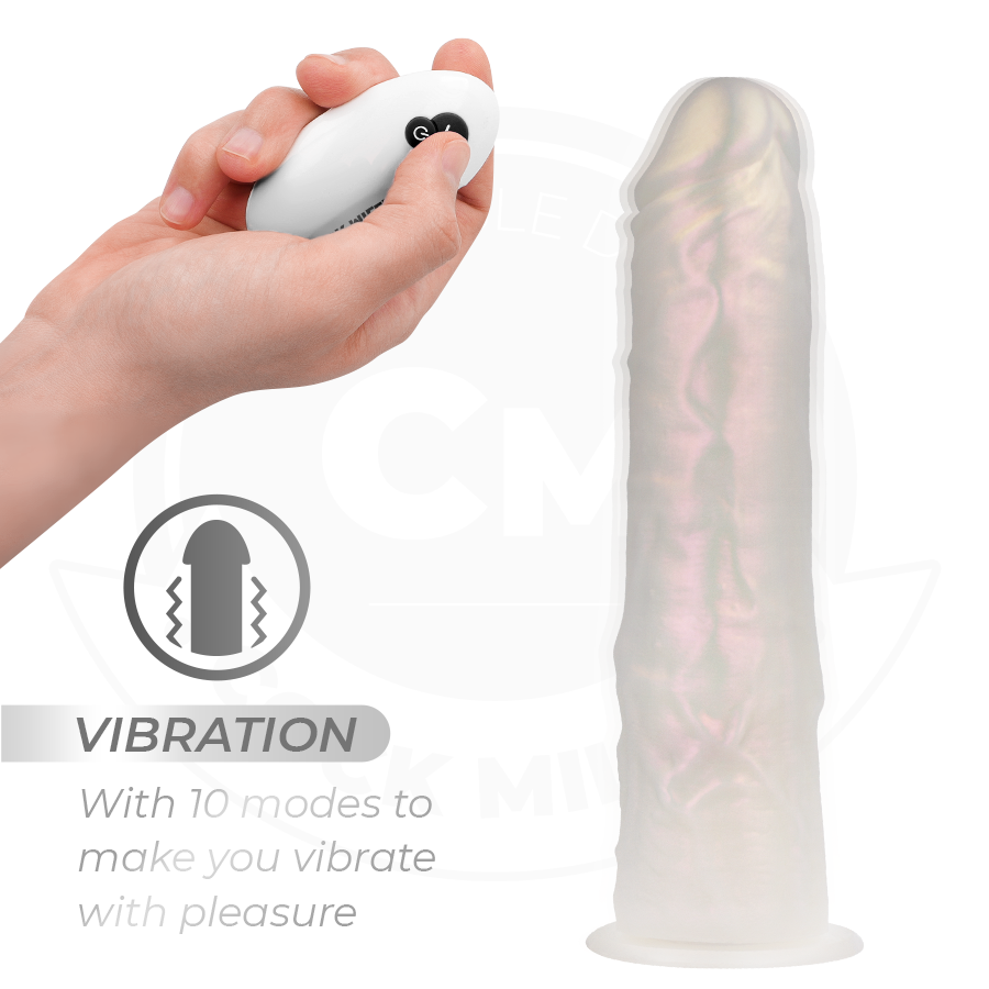 COCK MILLER - DILDO CON VENTOSA, LUCI E VIBRAZIONE CON TELECOMANDO BIANCO 20,5 CM - immagine 4