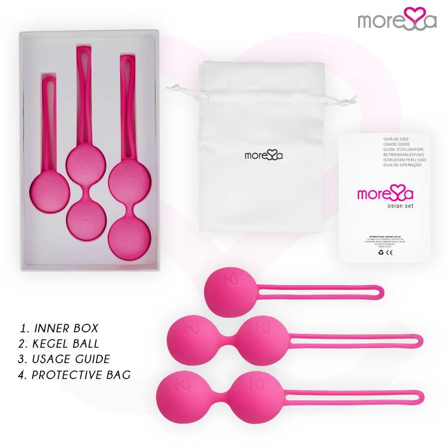 MORESSA - SET OSIAN PREMIUM SILICONE ROSA (Osian One - 51 g | Osian Two - 101 g | Osian Three 85 g) - immagine 3