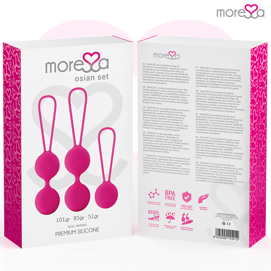 MORESSA - SET OSIAN PREMIUM SILICONE ROSA (Osian One - 51 g | Osian Two - 101 g | Osian Three 85 g) - immagine 4