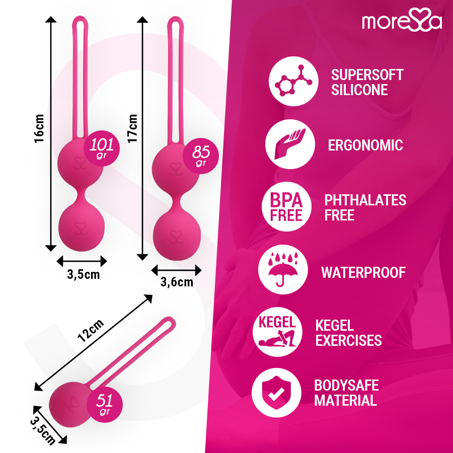 MORESSA - SET OSIAN PREMIUM SILICONE ROSA (Osian One - 51 g | Osian Two - 101 g | Osian Three 85 g) - immagine 7