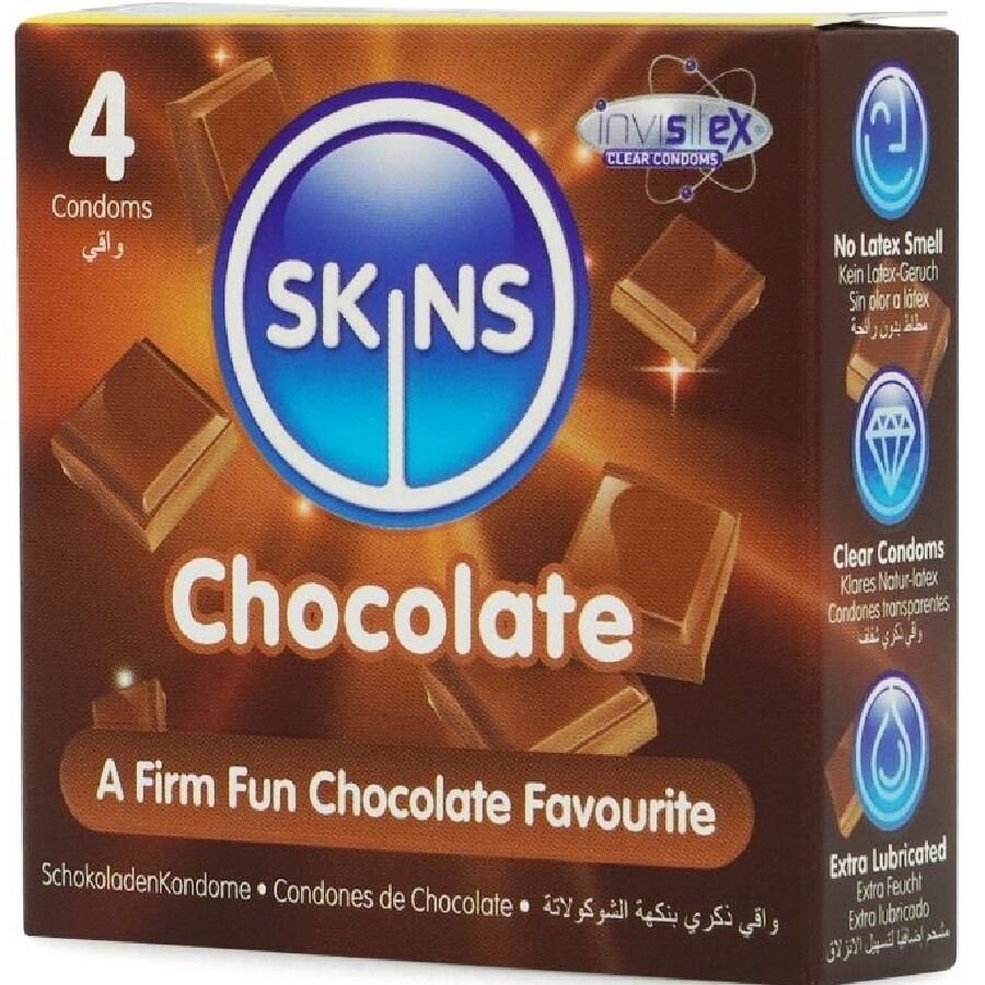 SKINS - PRESERVATIVOS PREMIUM SABOR CHOCOLATE PACK 4 - immagine 4