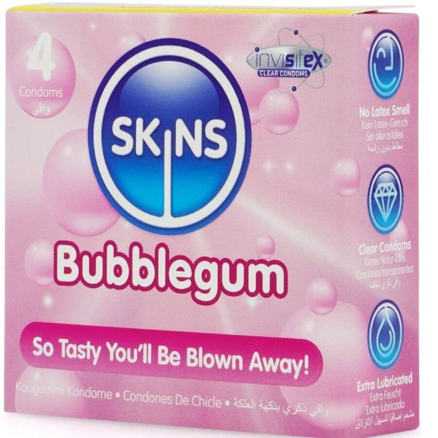 SKINS - BUBBLEGUM PREMIUM CONDOM CONFEZIONE DA 4 - immagine 4