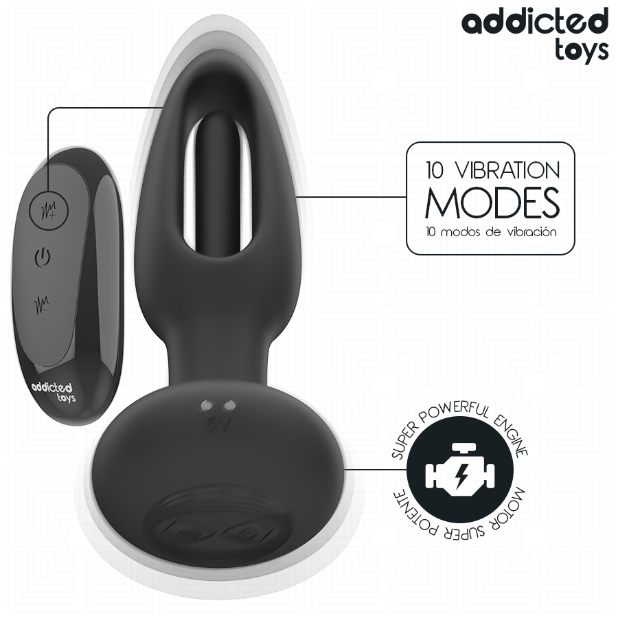 ADDICTED TOYS - PLUG ANALE CON LINGUA VIBRANTE E TELECOMANDO - immagine 4