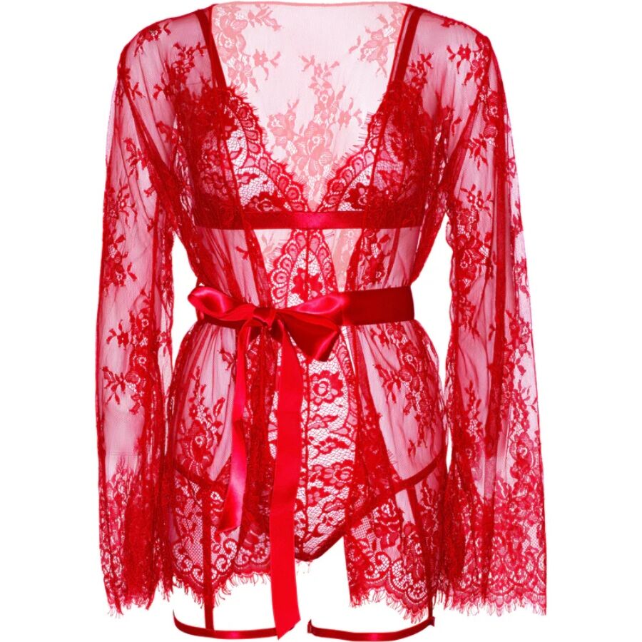 LEG AVENUE - SET BODY + BATA DE LIGUERO ROJO - immagine 7