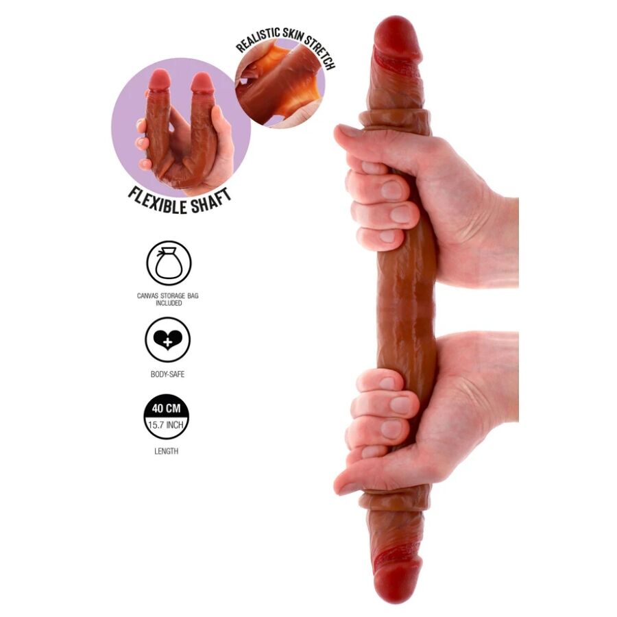 GET REAL - DILDO IN SILICONE A DOPPIA ESTREMITÀ CARAMELLO 40 CM - immagine 2