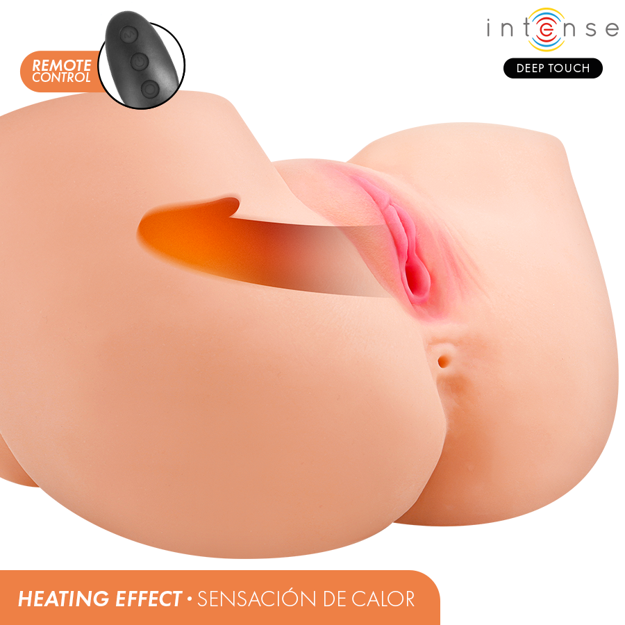 INTENSE DEEP TOUCH - MASTURBATORE VAGINALE GINGER CON EFFETTI DI ASPIRAZIONE, CALORE, VIBRAZIONE E VOCALE CON TELECOMANDO 5,3 KG - immagine 6