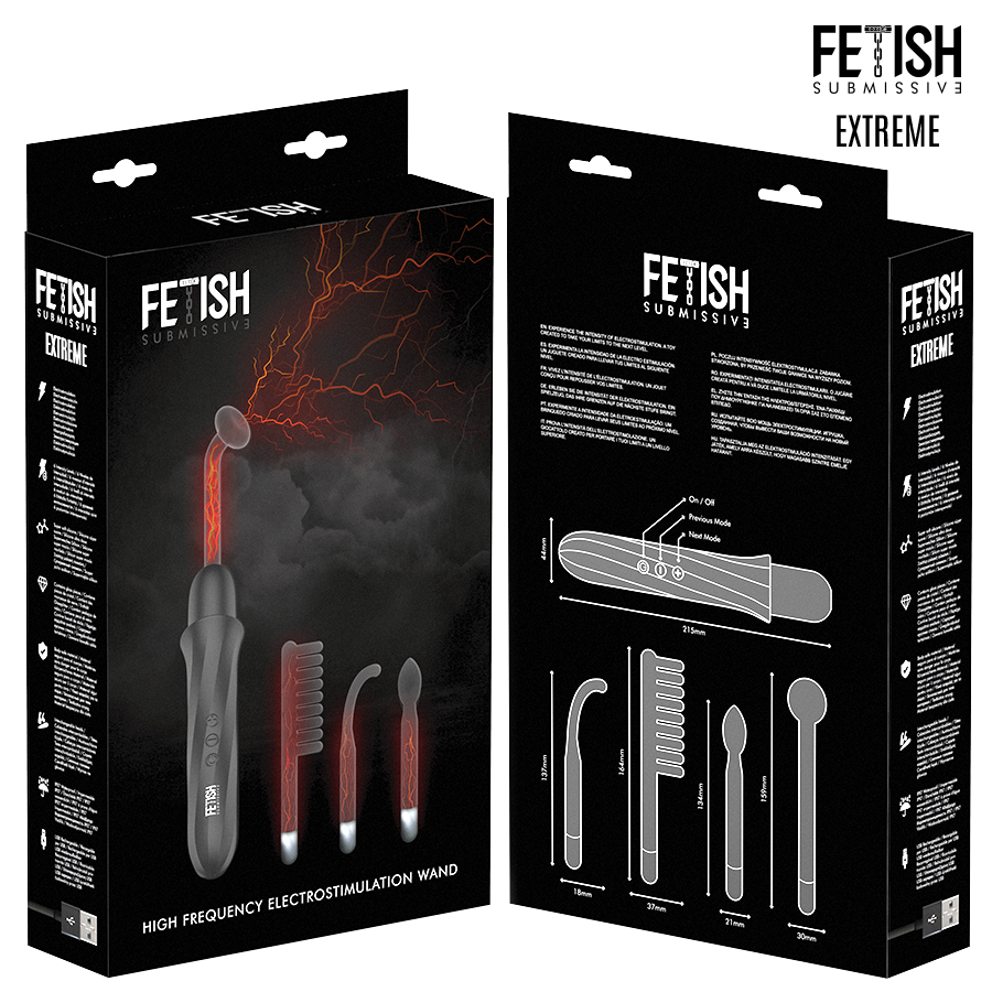 FETISH SUBMISSIVE - VIBRADOR WAND ELECTROESTIMULACIÓN ALTA FRECUENCIA - immagine 6