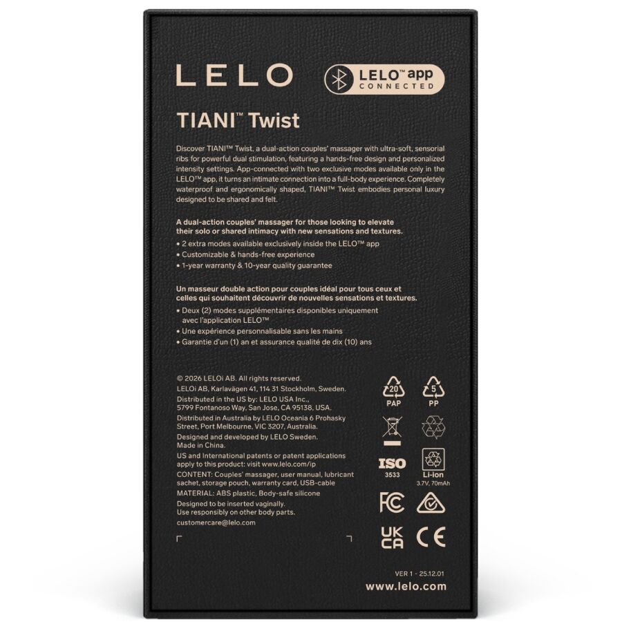 LELO - TIANI VIBRATORE A COPPIE TWIST IN SCHIUMA - immagine 2