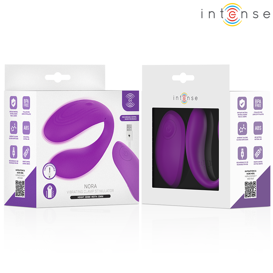 INTENSE - NORA STIMOLATORE VIBRANTE A MORSETTO VIOLA - immagine 4