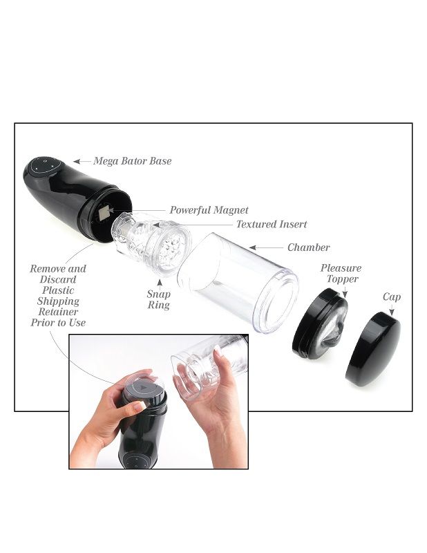 EXTREME TOYZ - PDX MEGA BATOR USB MASTURBATORE MASCHIO VAGINA BIANCO - immagine 7