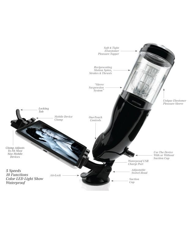 EXTREME TOYZ - PDX MEGA BATOR USB MASTURBATORE MASCHIO VAGINA BIANCO - immagine 12