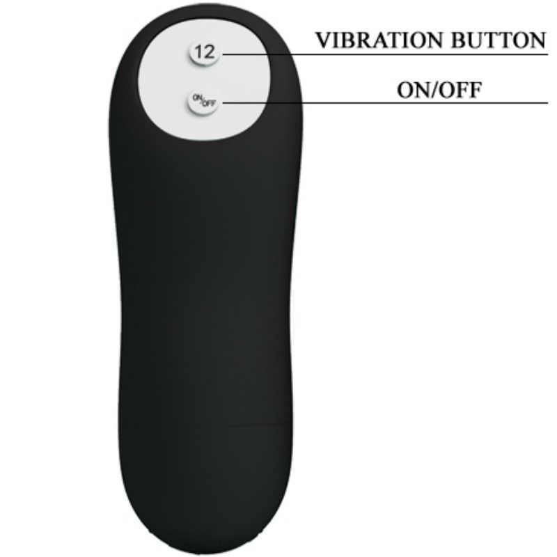 PRETTY LOVE - PLUG ANALE IN SILICONE EXTRA STIMOLAZIONE E 12 MODALIT DI VIBRAZIONE NERO - immagine 6