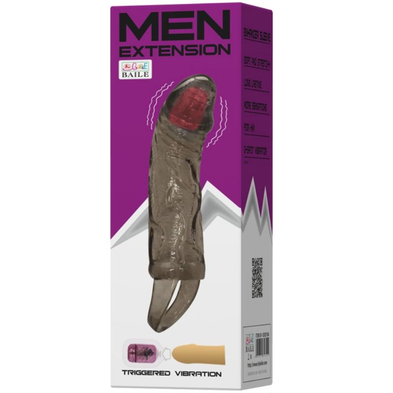 BAILE - GUAINA PER ESTENSORE DEL PENE CON VIBRAZIONE E CINGHIA PER TESTICOLI 13.5 CM - immagine 2