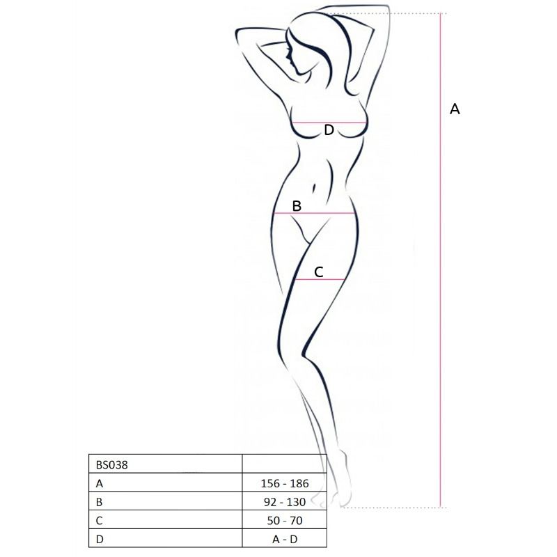 PASSION - WOMAN BS038 BODYSTOCKING BLANCO TALLA ÚNICA - immagine 2