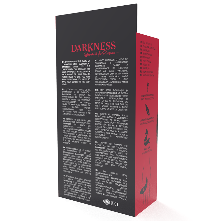 DARKNESS - PLUG ANALE ARGENTO 8 CM CON CODA NERA - immagine 3
