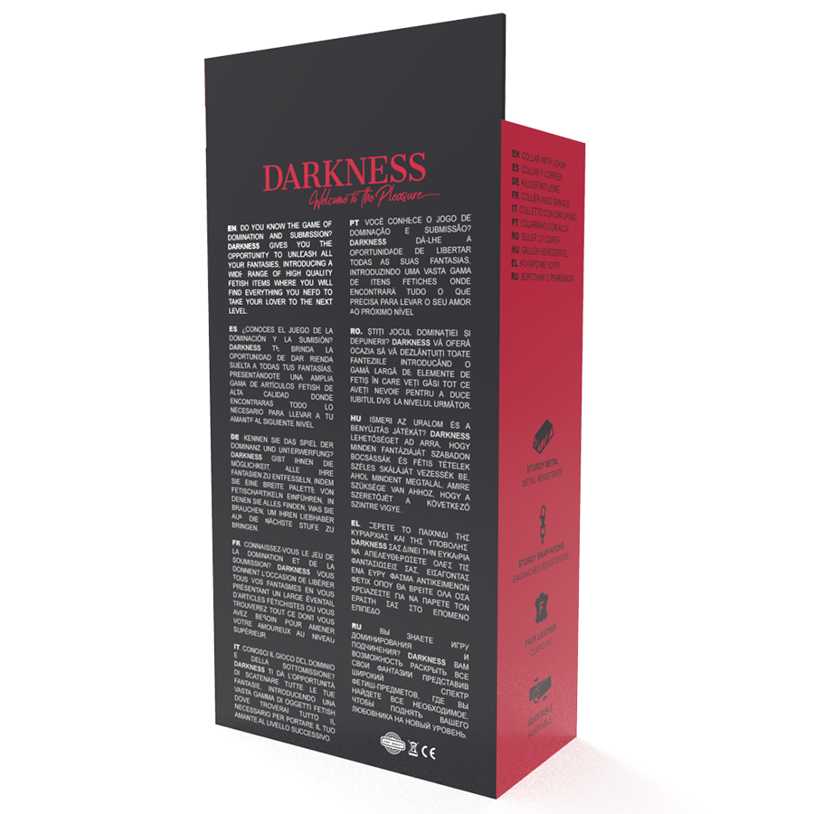 DARKNESS - COLLANA POSTURA CON CATENA IN PELLE - immagine 2