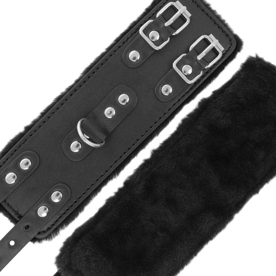 DARKNESS - MANETTE NERE REGOLABILI IN PELLE CON FODERA - immagine 4