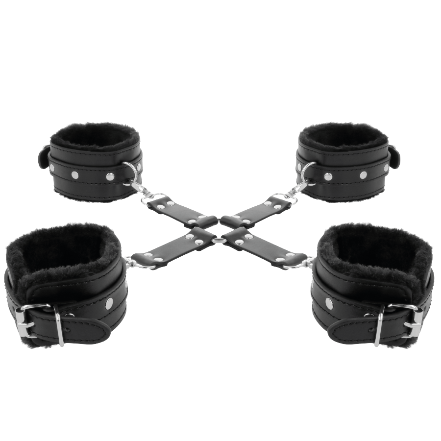 DARKNESS - MANETTE IN PELLE PER PIEDI E MANI NERE - immagine 3